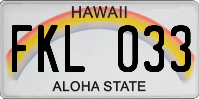HI license plate FKL033