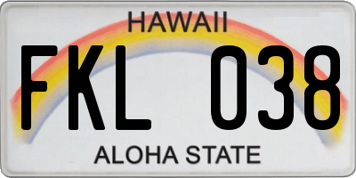 HI license plate FKL038