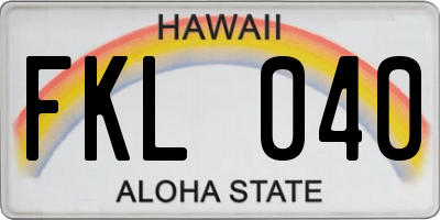 HI license plate FKL040
