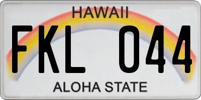 HI license plate FKL044