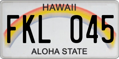 HI license plate FKL045
