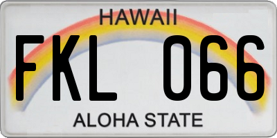 HI license plate FKL066