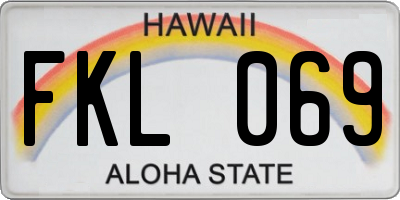 HI license plate FKL069