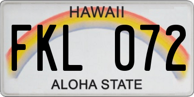 HI license plate FKL072