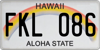 HI license plate FKL086