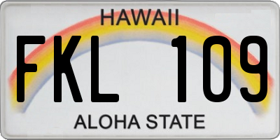 HI license plate FKL109