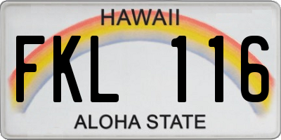 HI license plate FKL116