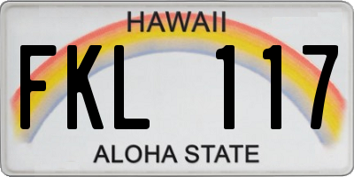HI license plate FKL117