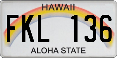 HI license plate FKL136