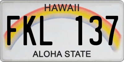 HI license plate FKL137
