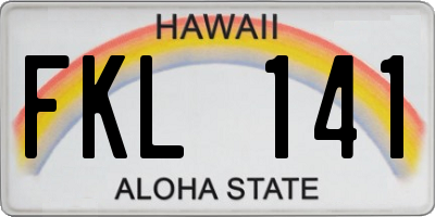 HI license plate FKL141
