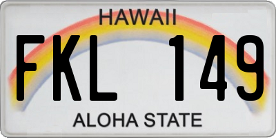 HI license plate FKL149