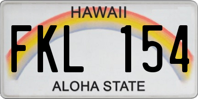 HI license plate FKL154