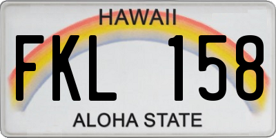 HI license plate FKL158