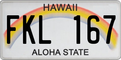 HI license plate FKL167