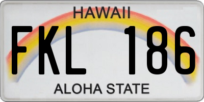 HI license plate FKL186