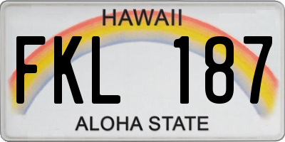 HI license plate FKL187