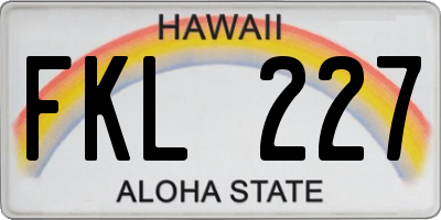 HI license plate FKL227