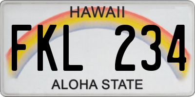 HI license plate FKL234