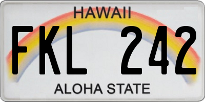HI license plate FKL242