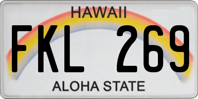 HI license plate FKL269