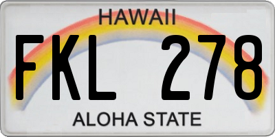 HI license plate FKL278