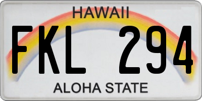 HI license plate FKL294