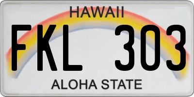 HI license plate FKL303
