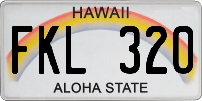 HI license plate FKL320