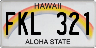 HI license plate FKL321