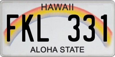 HI license plate FKL331