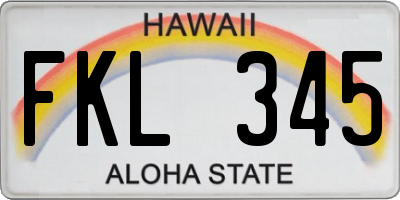 HI license plate FKL345