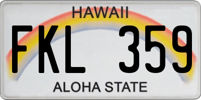 HI license plate FKL359
