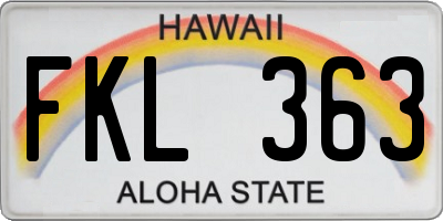 HI license plate FKL363