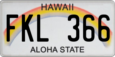 HI license plate FKL366