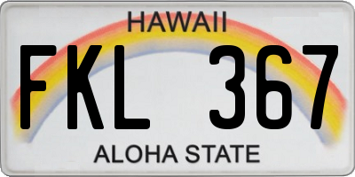 HI license plate FKL367