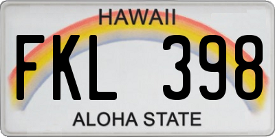 HI license plate FKL398