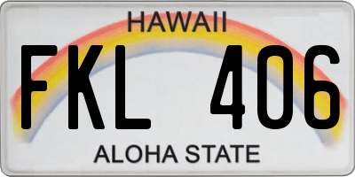 HI license plate FKL406