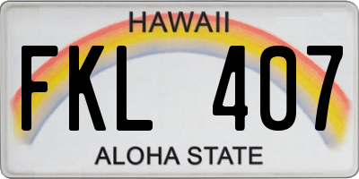 HI license plate FKL407