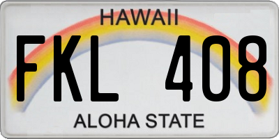 HI license plate FKL408