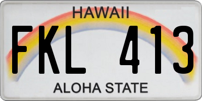 HI license plate FKL413