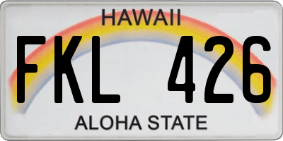 HI license plate FKL426