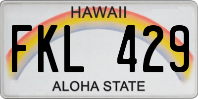 HI license plate FKL429
