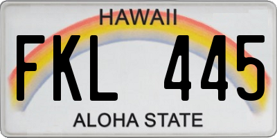 HI license plate FKL445