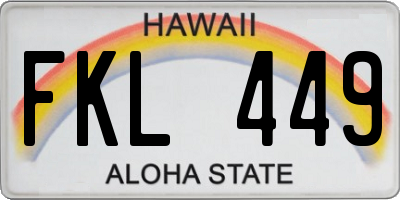 HI license plate FKL449