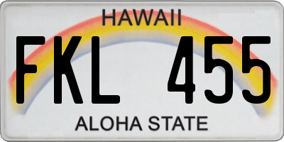 HI license plate FKL455