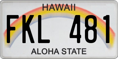 HI license plate FKL481