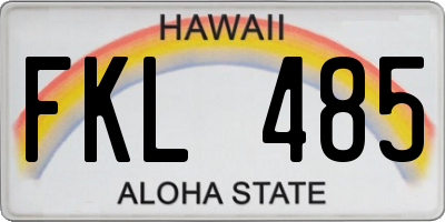 HI license plate FKL485