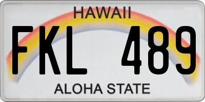 HI license plate FKL489