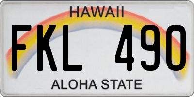 HI license plate FKL490